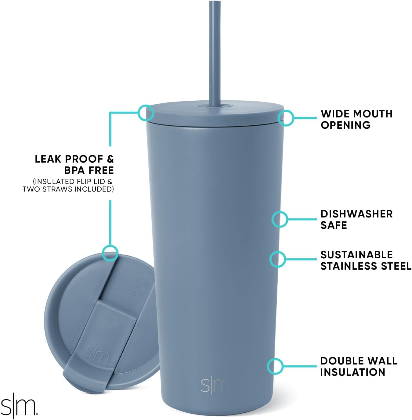 Thumbnail 1 de 20oz Simple Modern tumbler with straw lid