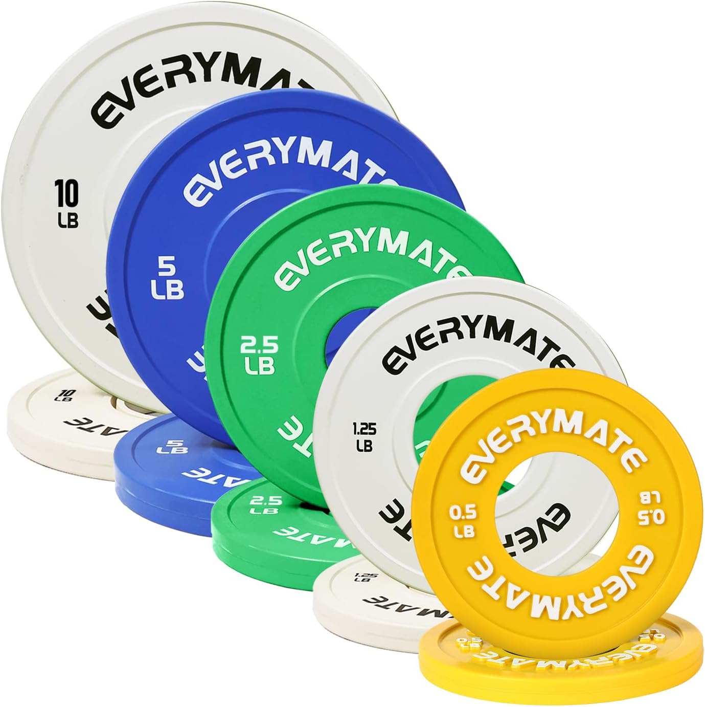 Detalle 2 de EVERYMATE Change Weight Plates 1.25LB / 2.5LB / 5LB Set — Fractional Olympic Bumper Plates