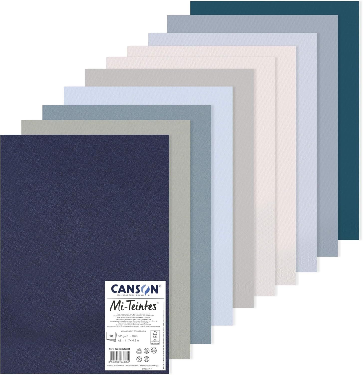 Thumbnail 4 de Canson Carta Mi-Teintes (Nido-api) – Confezione da 10 fogli A3, 160 g/m², multicolore