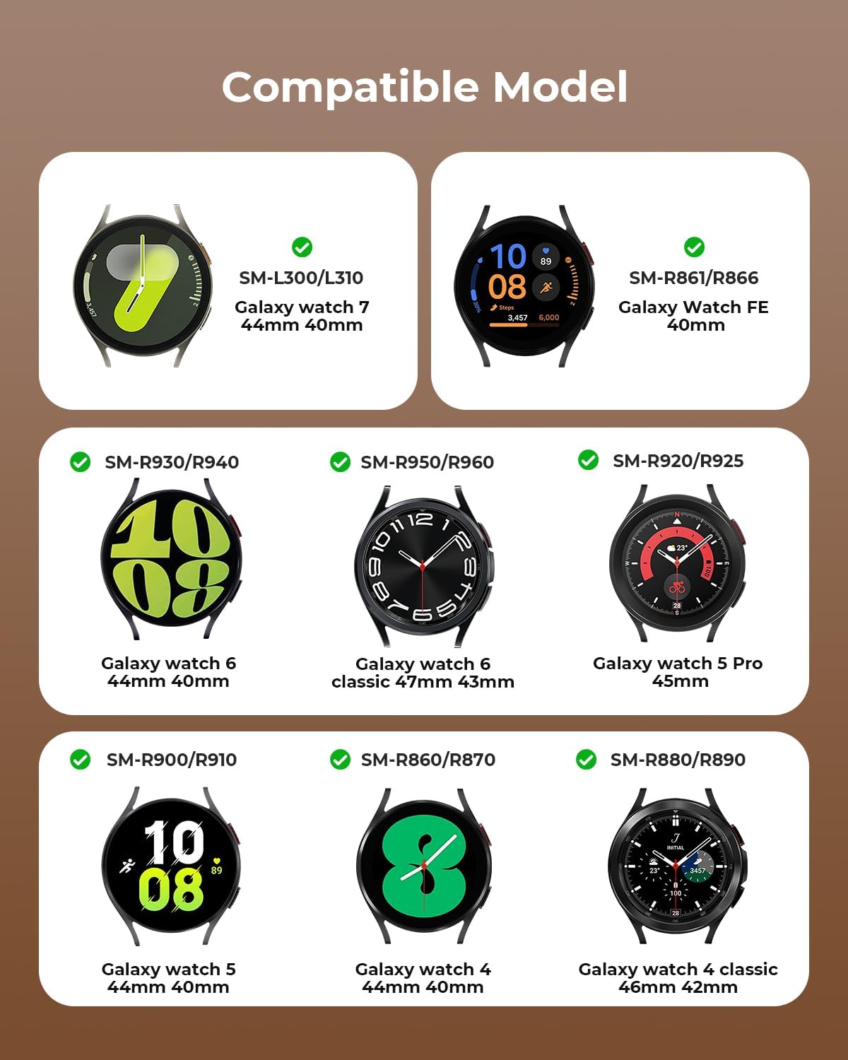 Detalle 2 de SUNDAREE Stainless Steel Strap for Samsung Galaxy Watch Series (47mm/46mm/43mm/42mm) – No Gap Black, 304L Steel