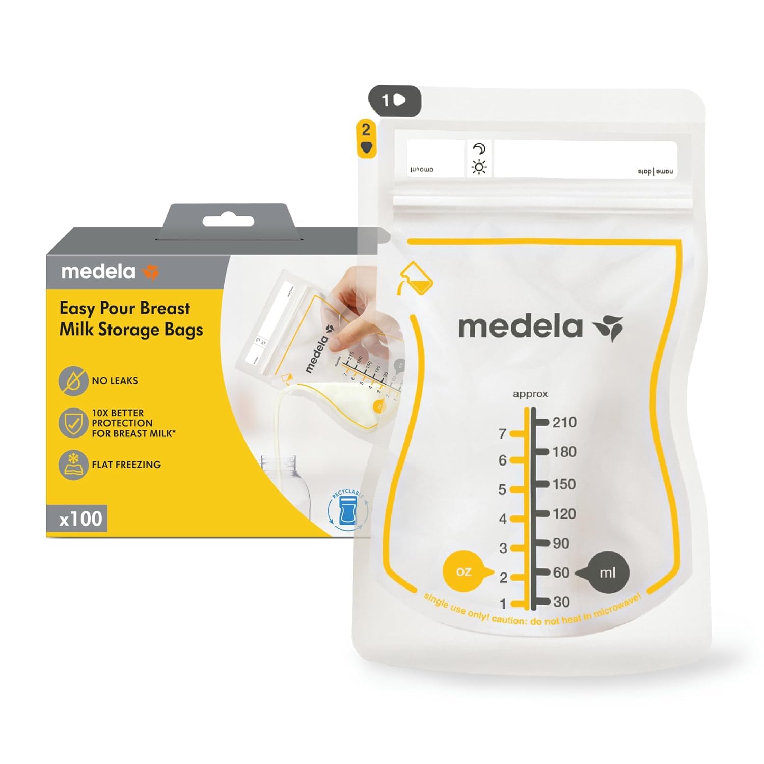 Medela Easy Pour Breastmilk Storage Bags 100 count