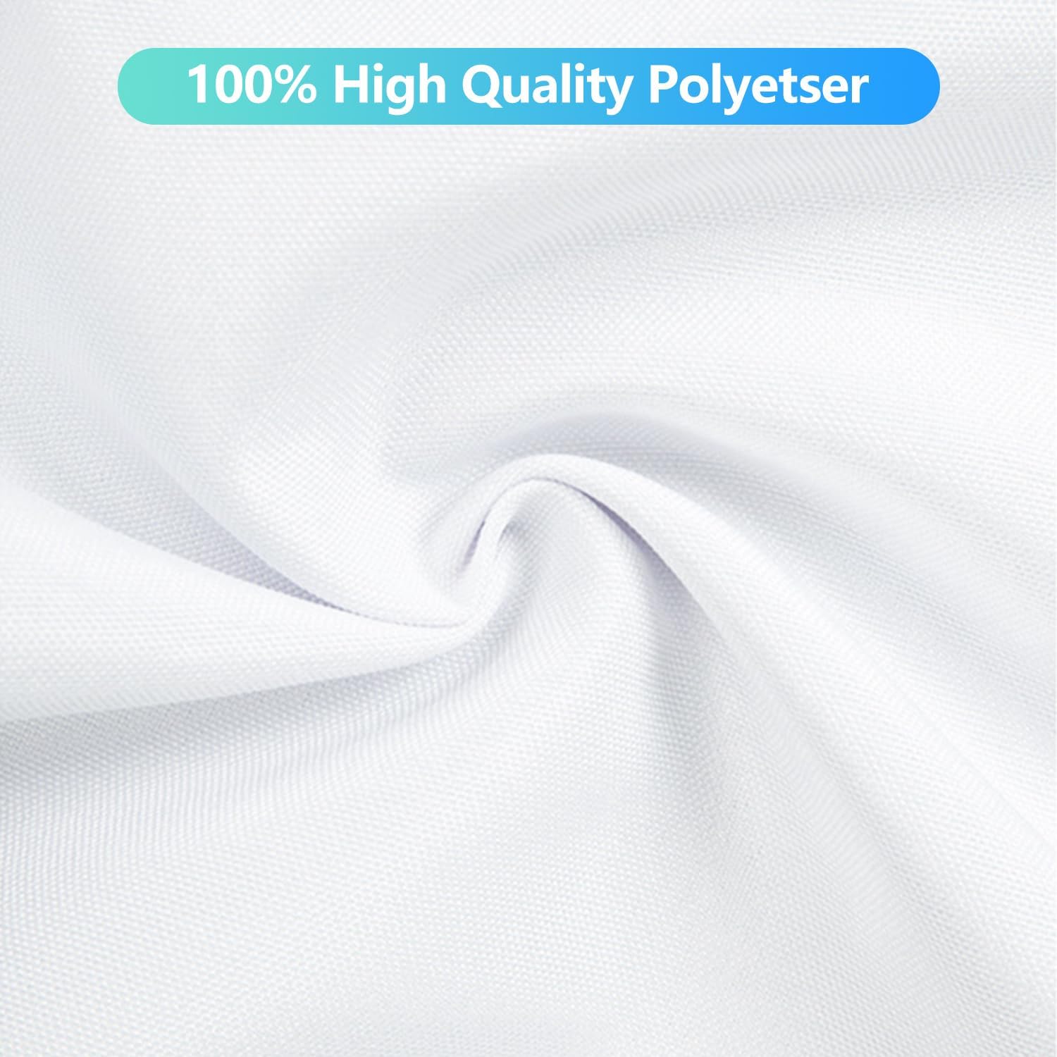 Detalle de JEBUTU White Backdrop XL 3x6m – Large, Washable Polyester Background for Studio, Live Streaming & Meetings