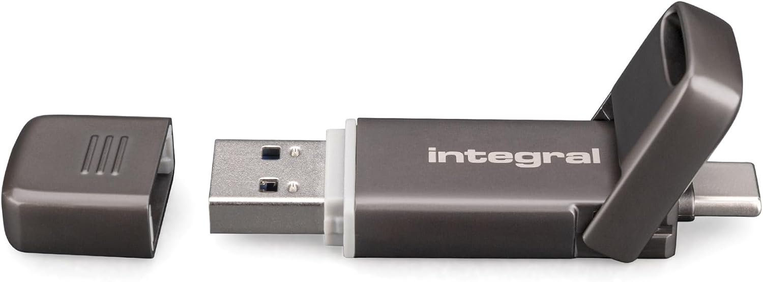 Detalle de Integral SlimXpress Dual 512 GB – pamięć USB-C i USB-A, odczyt do 550 MB/s