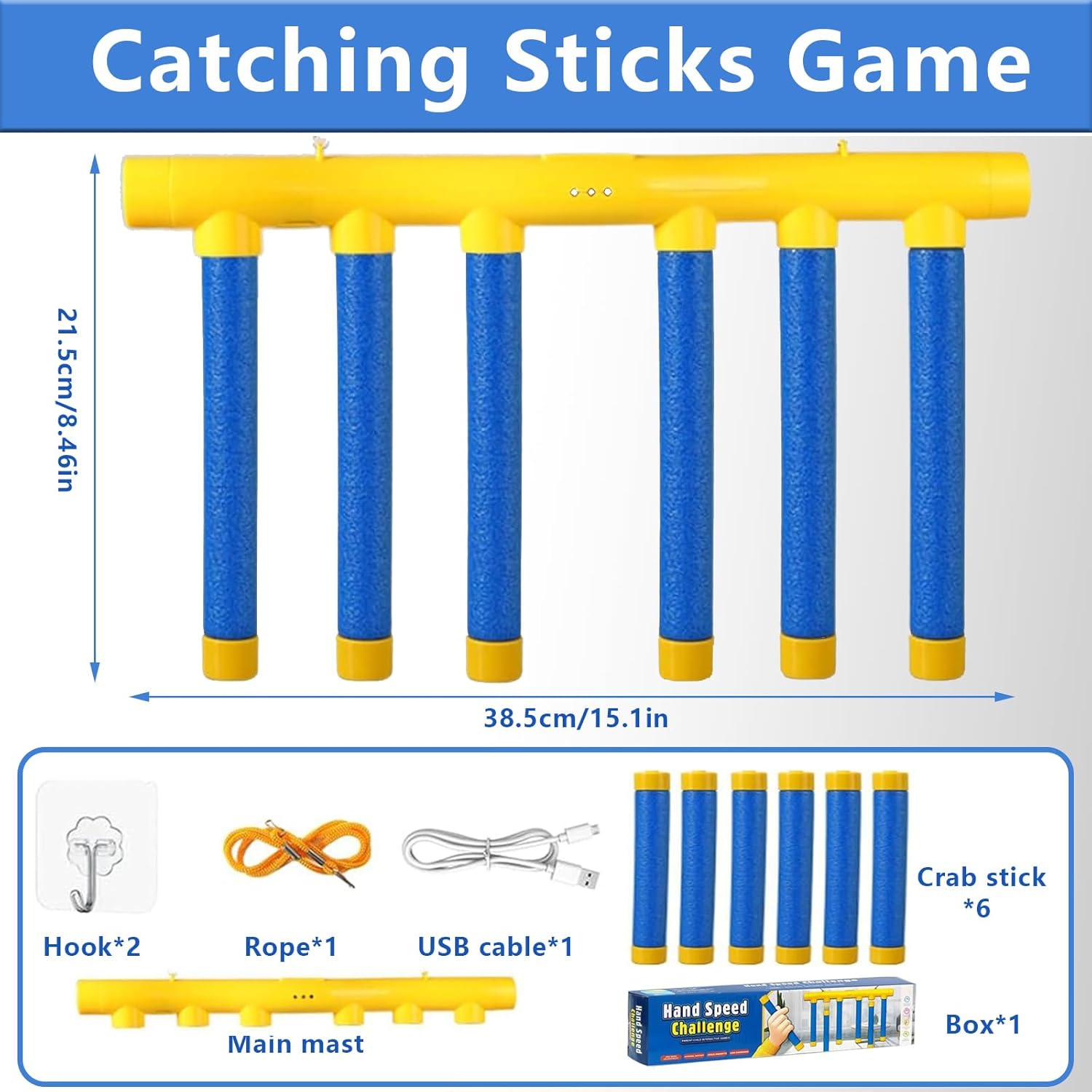 Detalle de Guopai Catching Sticks Game: Reaction Training Toy with Adjustable Speed
