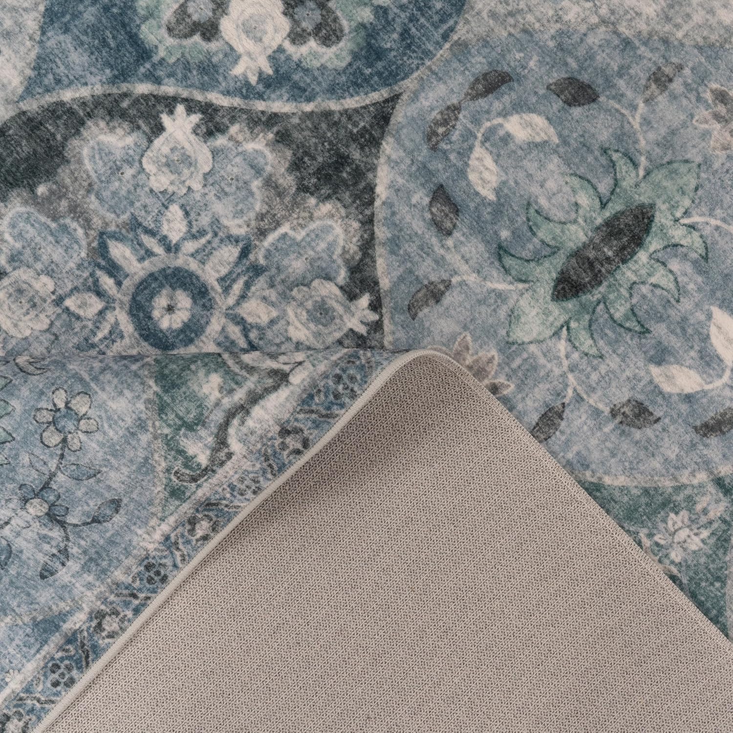 Thumbnail 3 de Paco Home Tapis de Salon Vintage Poil Court Turquoise 160x220 cm – Confort Doux et Design Retro Moderne