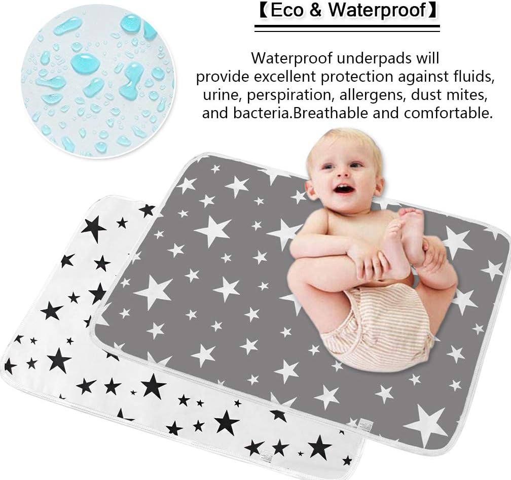 Detalle de SACONELL 2 Pack Baby Waterproof Changing Mat – 19.6'' x 27.5