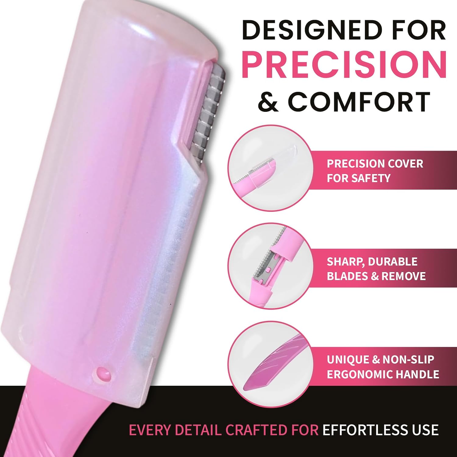 Thumbnail 5 de Generic 3-Piece Facial Razors with Stainless Steel Blades for Brows & Peach Fuzz