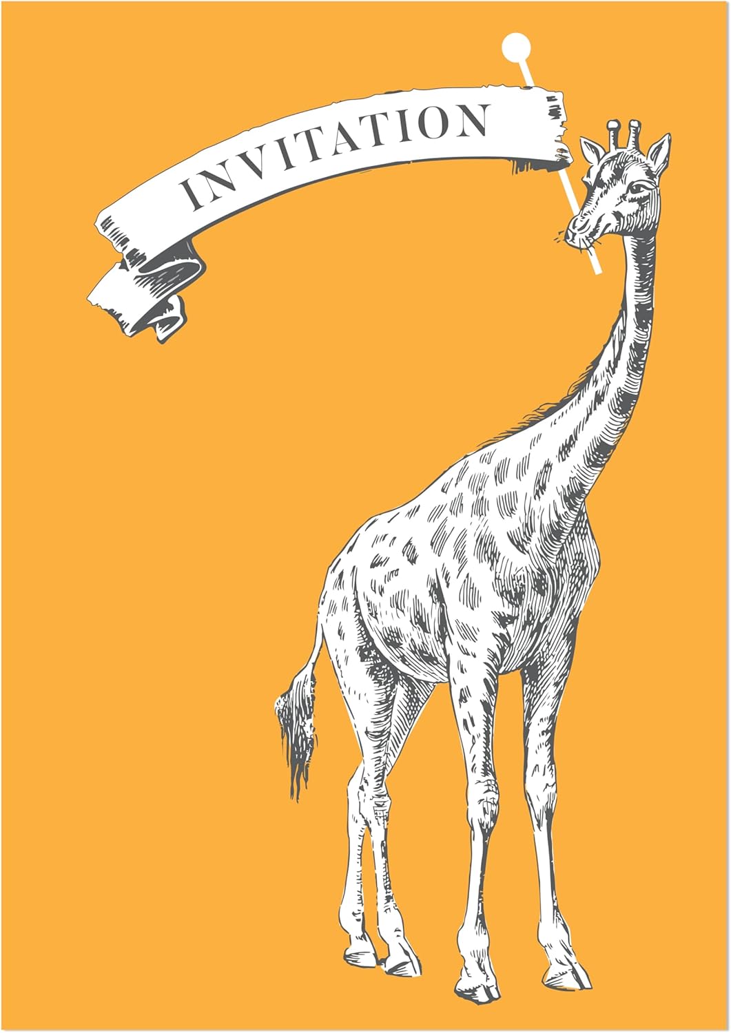 Thumbnail 1 de M & G Mustard & Gray Animal Parade children’s party invitations (A5, x24 invites only)