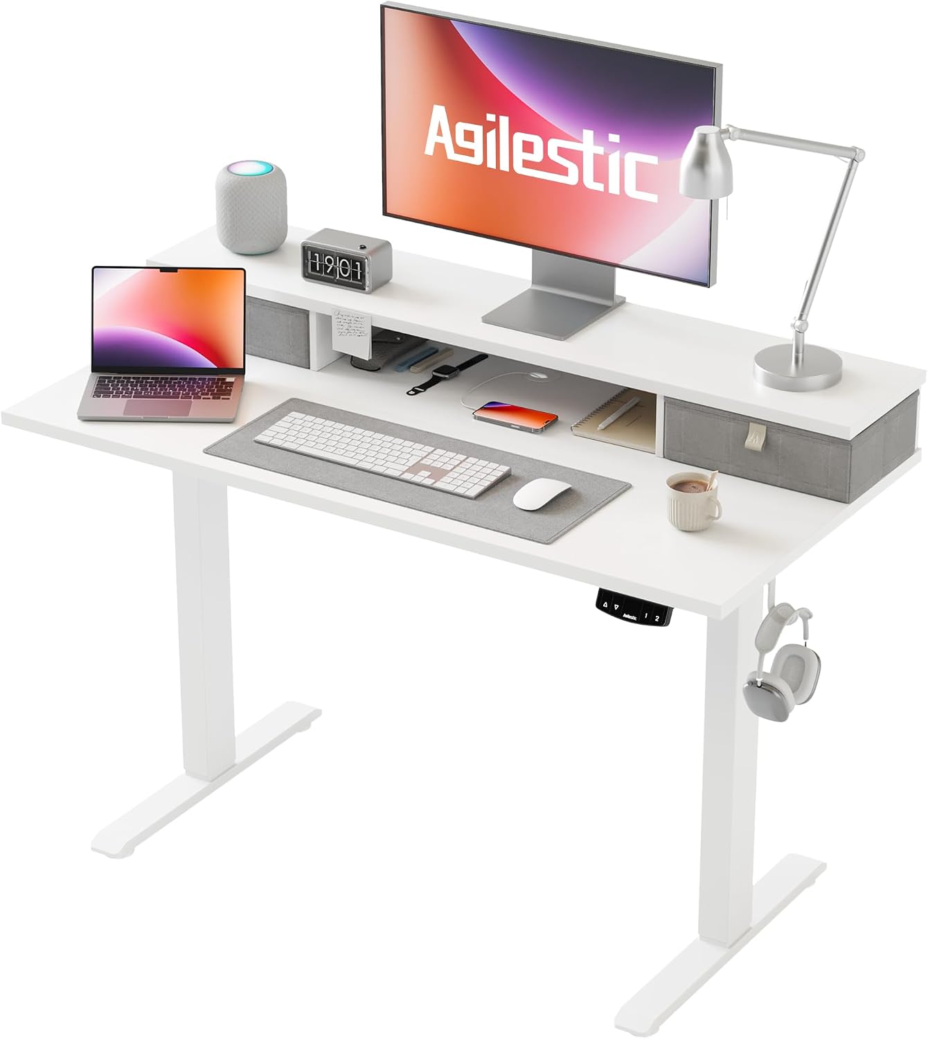 Detalle de Agilestic Höhenverstellbarer Schreibtisch 100×60