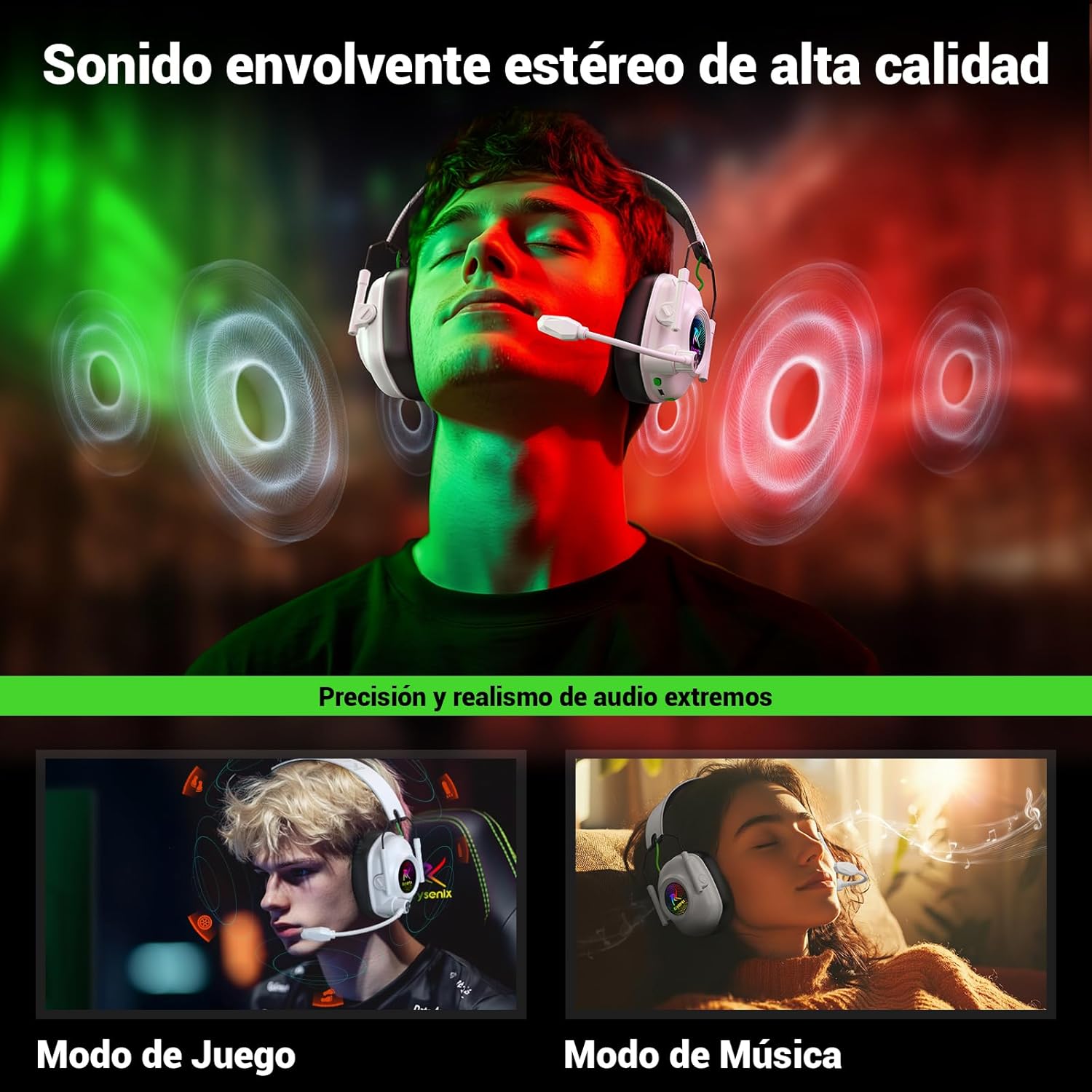 Thumbnail 3 de Krysenix 2,4 GHz Cascos Gaming 40h