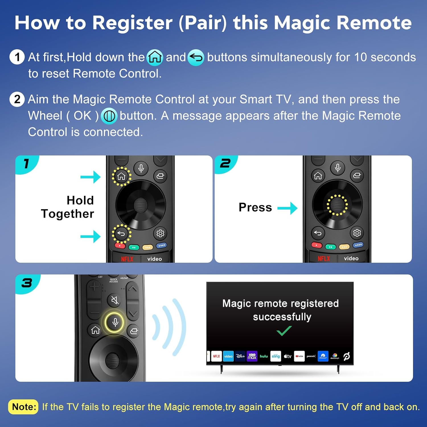Thumbnail 3 de Voice Magic Remote Control for LG TV: Replacement for MR20GA/MR21GA/MR22GA/MR23GA with Voice Function