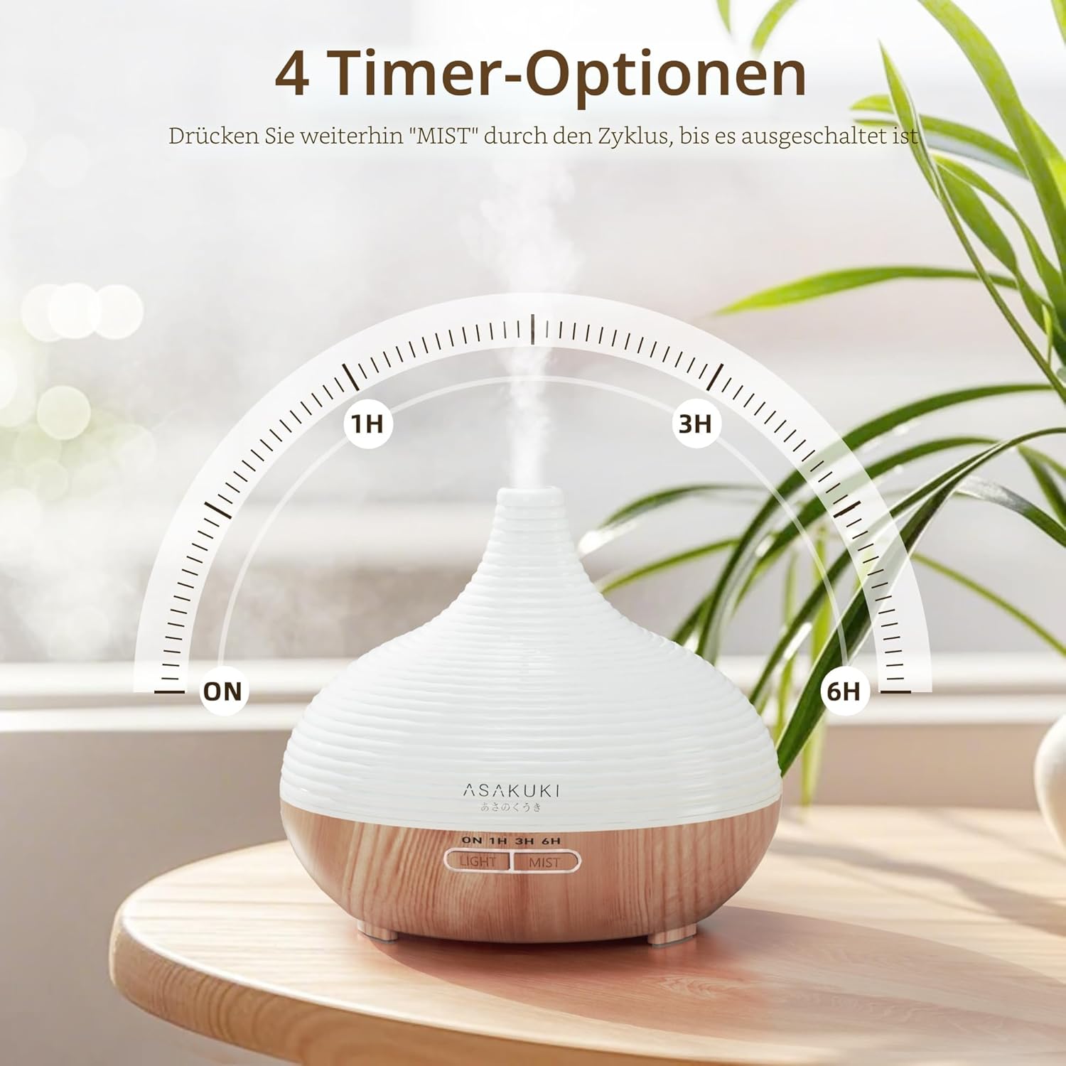 Thumbnail 4 de ASAKUKI 300ml Aroma Diffuser – Ultraschall-Diffusor