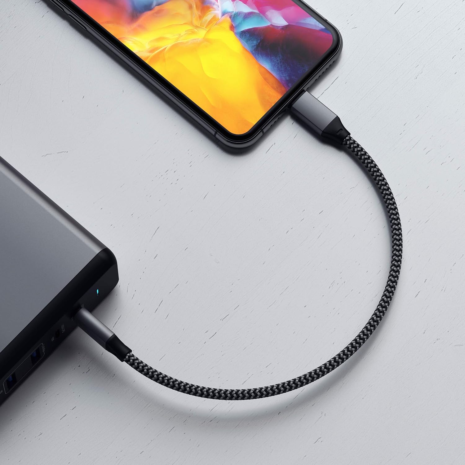 Detalle de Satechi USB-C auf Lightning Ladekabel (25 cm), MFi-zertifiziert – für iPhone & AirPods mit Lightning