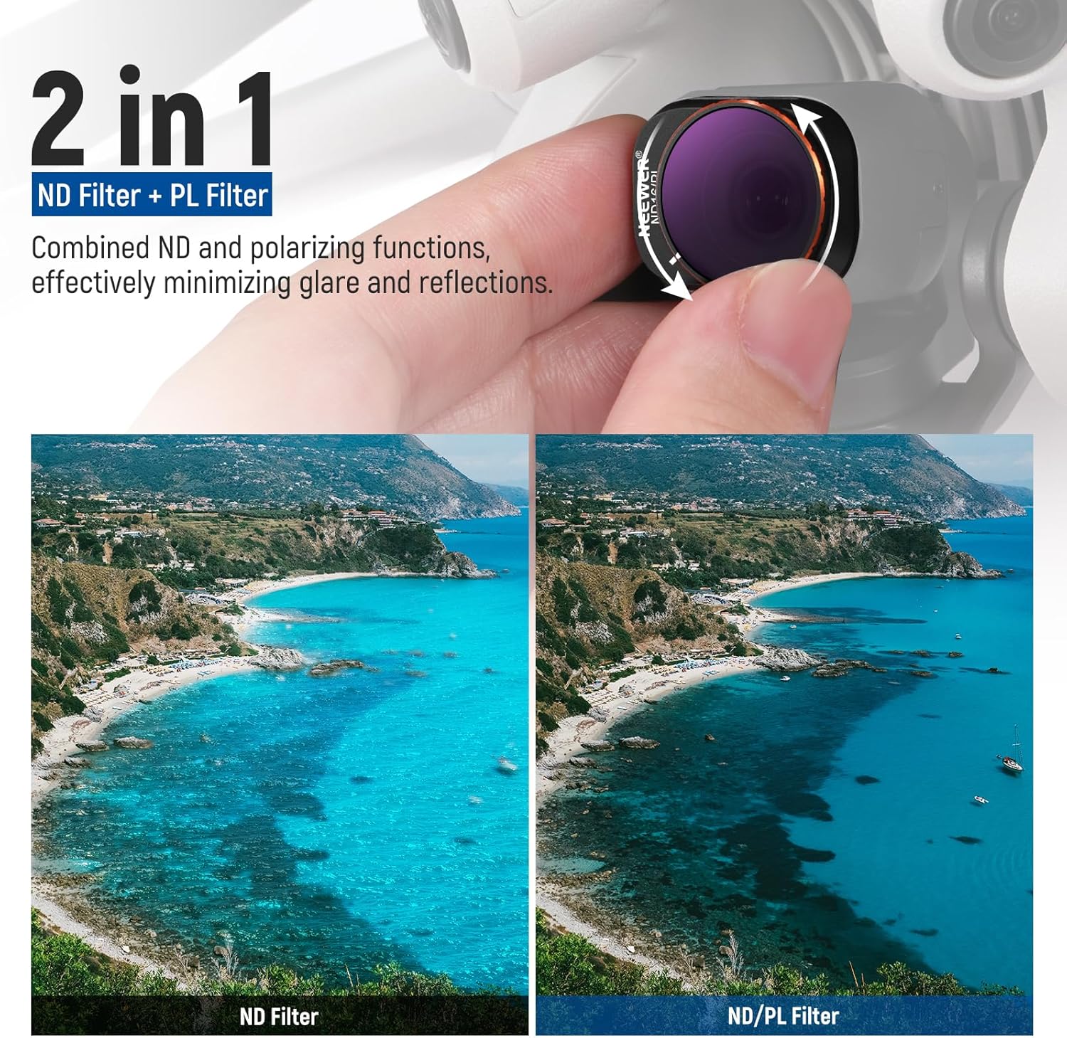 Thumbnail 3 de NEEWER 14er Filter Set für DJI Mini 4 Pro – ND/ND-PL, CPL & Pro Black Diffusion 1/4 (FL-B05)