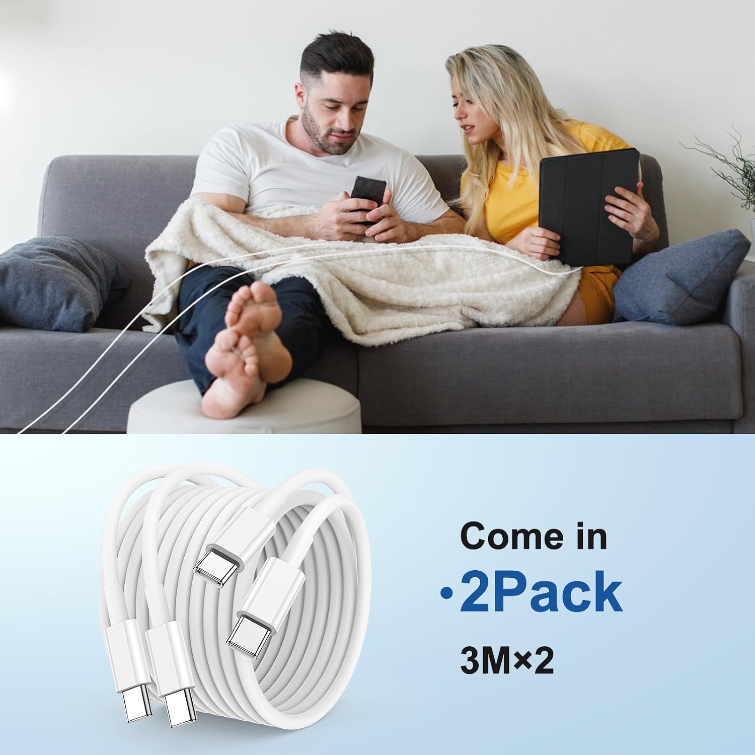 Thumbnail 6 de USB C to USB C Charger Cable 3m 60W