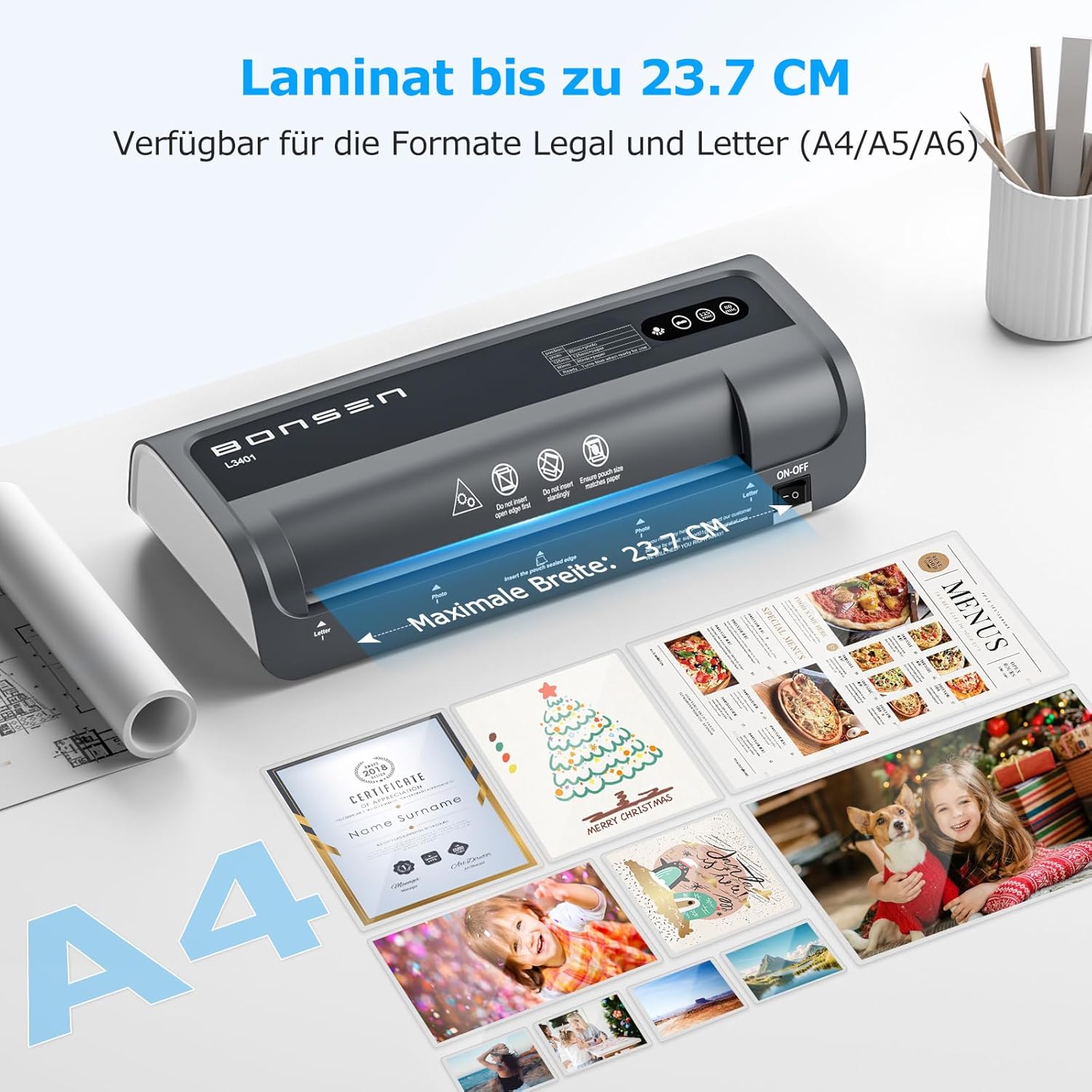 Thumbnail 1 de BONSEN Laminiergerät A4 Never Jam 60 Folien