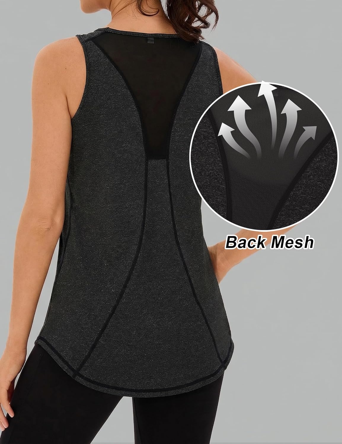 Thumbnail 3 de Women's Loose Fit Racerback Tank Top for Running, Yoga and Gym – Quick-Dry, Breathable Mesh Back