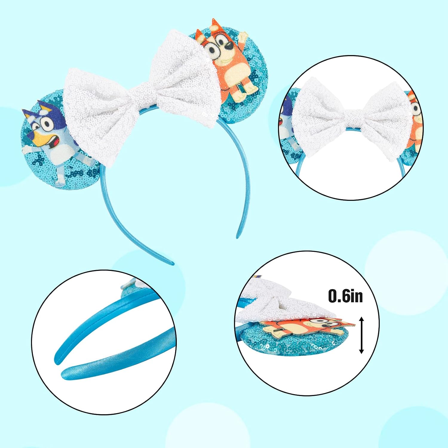Thumbnail 6 de YUNISS Sparkly Mouse Ear Headband for Cosplay, Parties, and Dress-Up