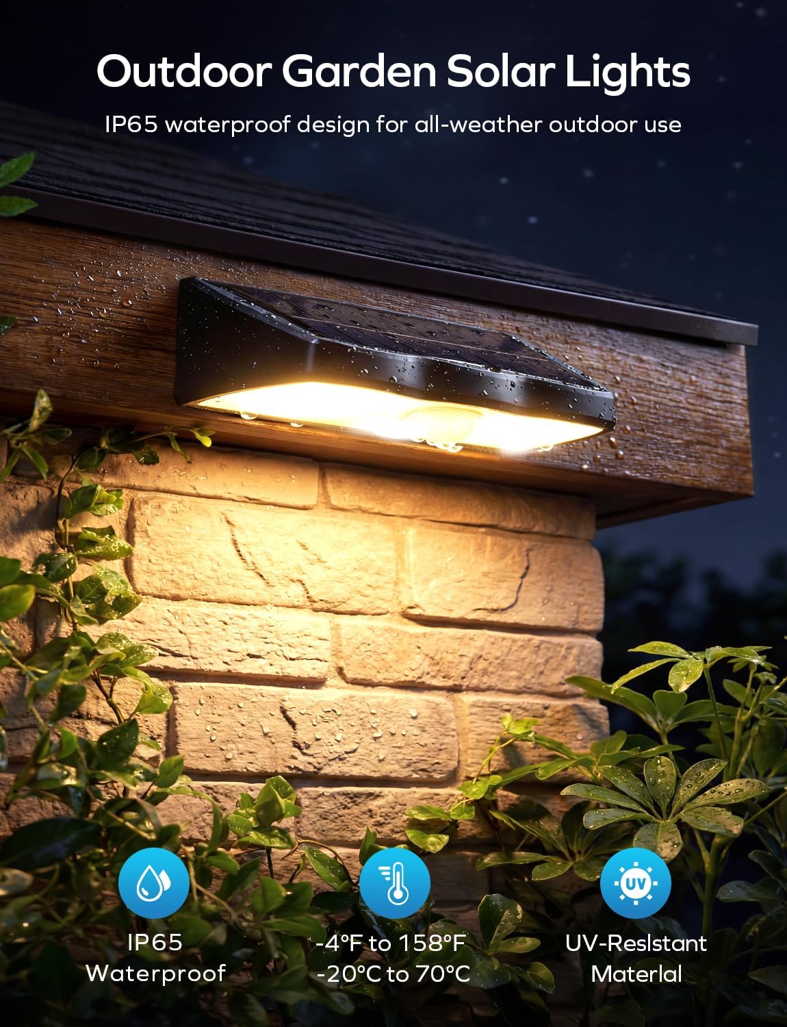 Detalle de nibuuecer Solar Lights Outdoor Garden (8 Pack) — Warm White 3000K, IP65, 3 Modes Motion Sensor