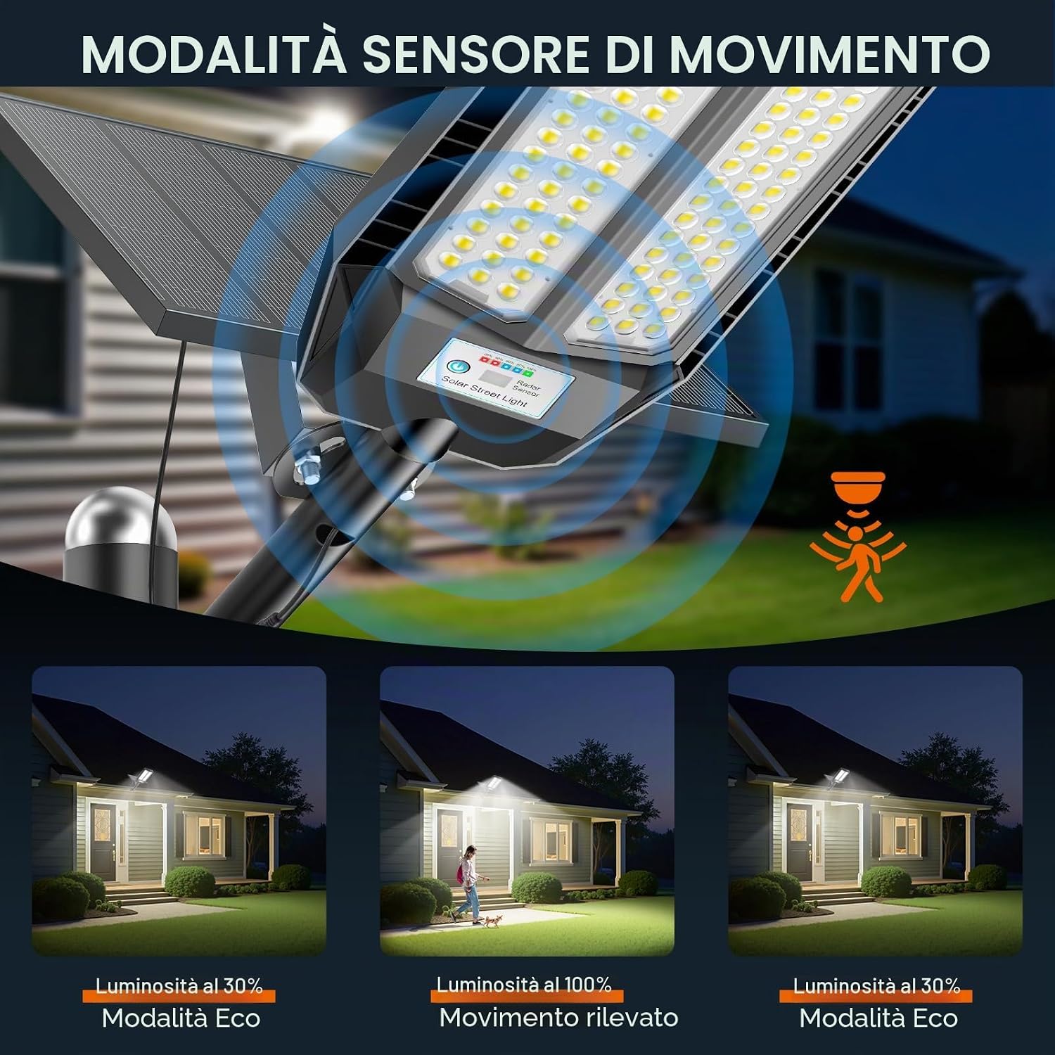 Thumbnail 2 de JADIDIS 1200W Lampione Solare con Telecomando: illuminazione outdoor robusta e indipendente