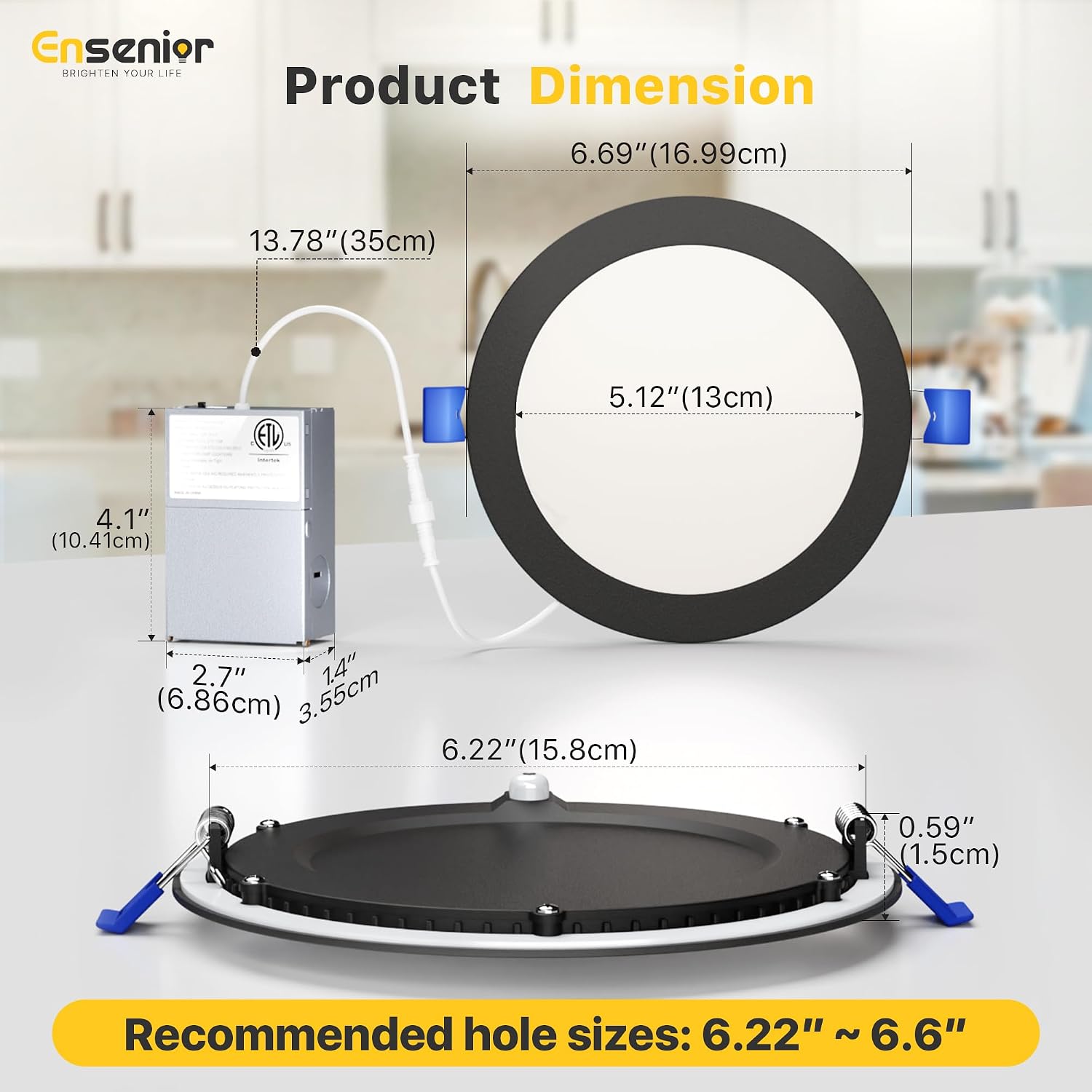 Thumbnail 6 de Ensenior Recessed LED Lights 6-Inch