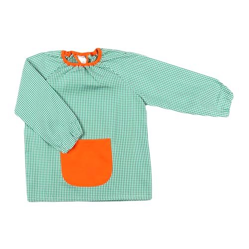 Thumbnail 1 de Bata Escolar Etrexonline para Niños y Niñas – Modelo cómodo sin botones, con bolsillo y puños elásticos (Verde 2–3 años)