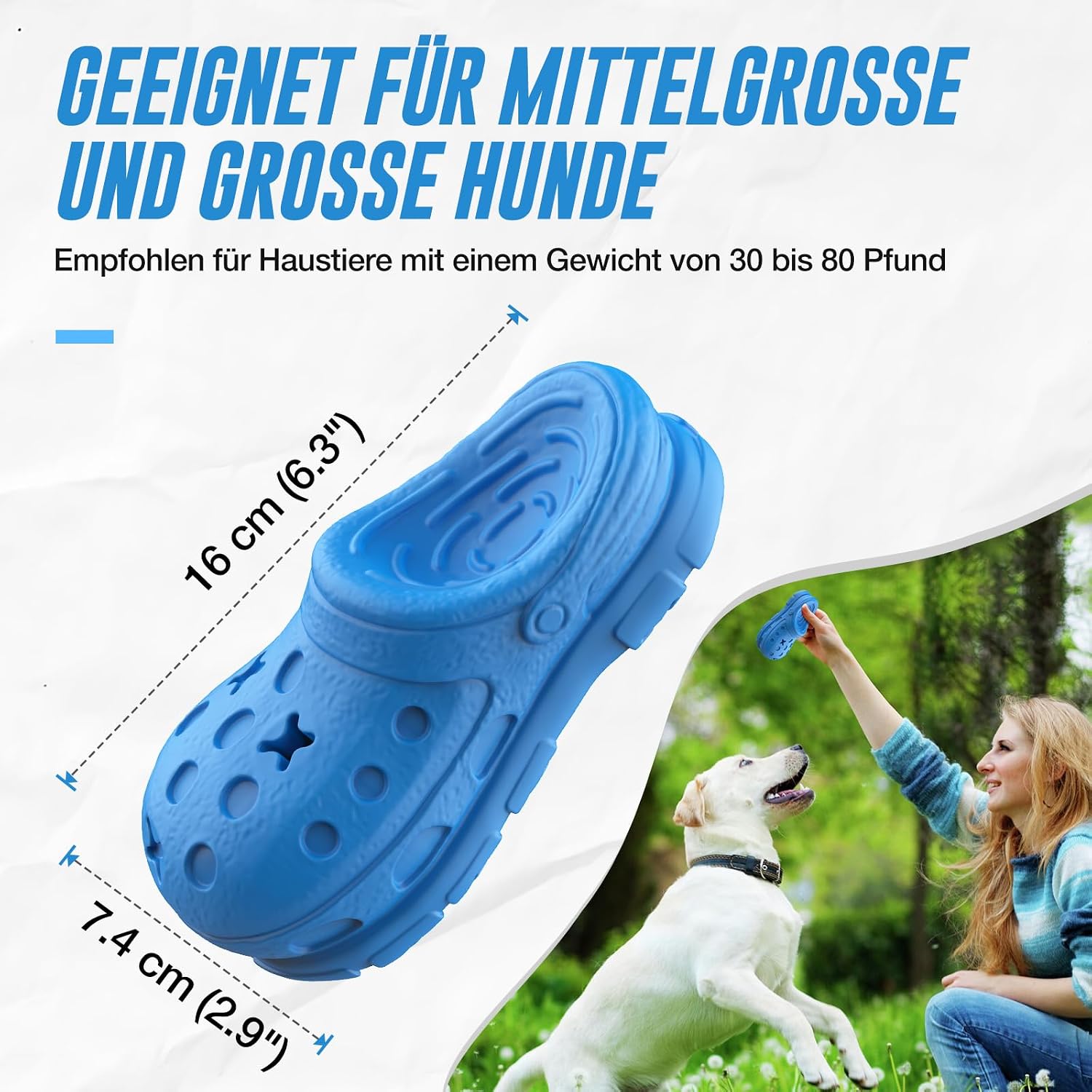 Detalle de RUXAN Hundespielzeug – Unzerstörbares Kauspielzeug für Große Rassen & Welpen (Interaktives 3-in-1 Snack-Verteiler)