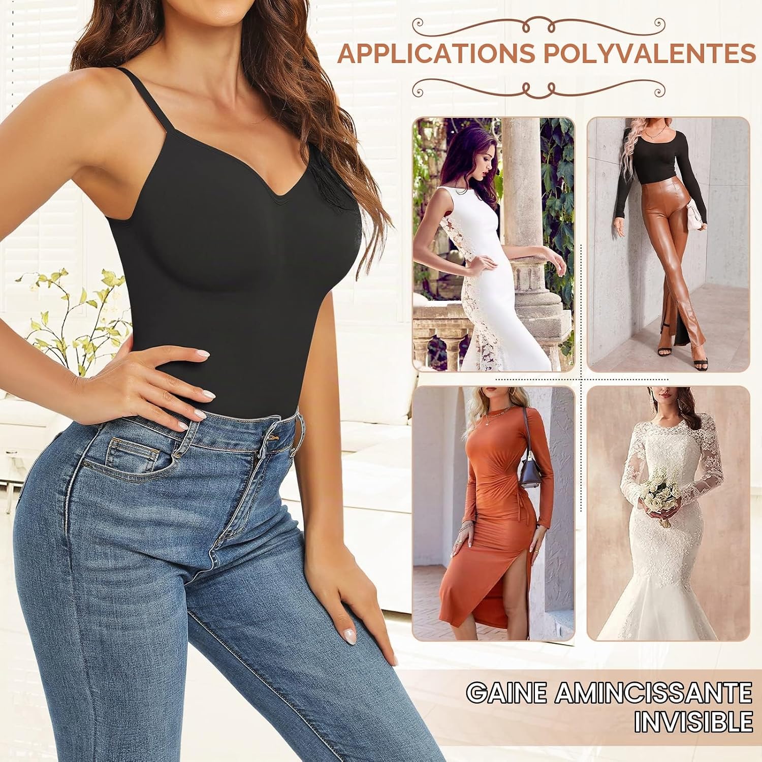 Thumbnail 6 de Xnova corrigerende bodysuit voor dames met verstelbare bandjes en kruis sluiting
