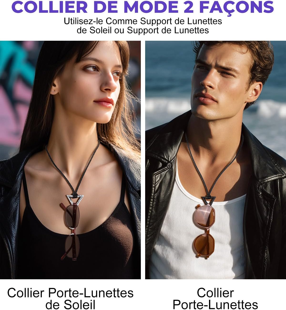 Thumbnail 2 de Bandmax Collier Rune Viking Homme Noir – Möbius Triangle Inversé avec Chaîne ajustable 46–76 cm