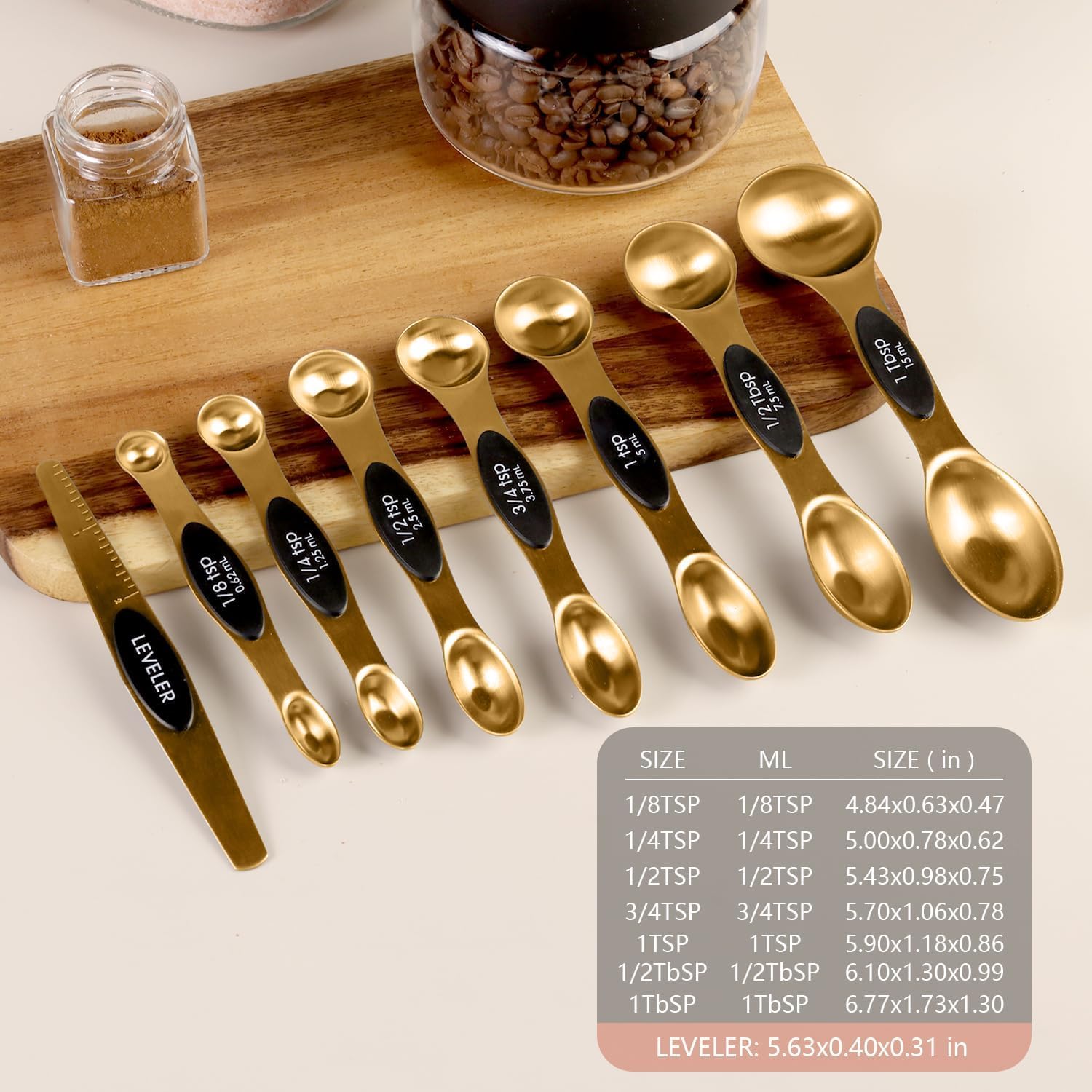 Detalle 2 de ChefAide Measuring Spoon Set, Stainless Steel