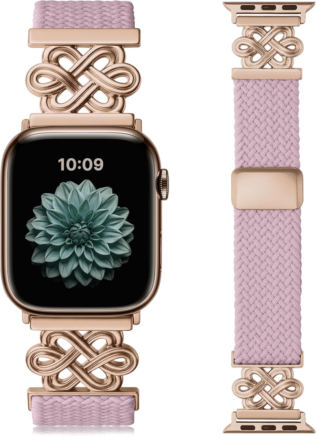 Detalle de Wutwuk Braided Magnetic Strap for Apple Watch (42mm/S11/10) – 38–42mm Universal, Celtic Metal Detail