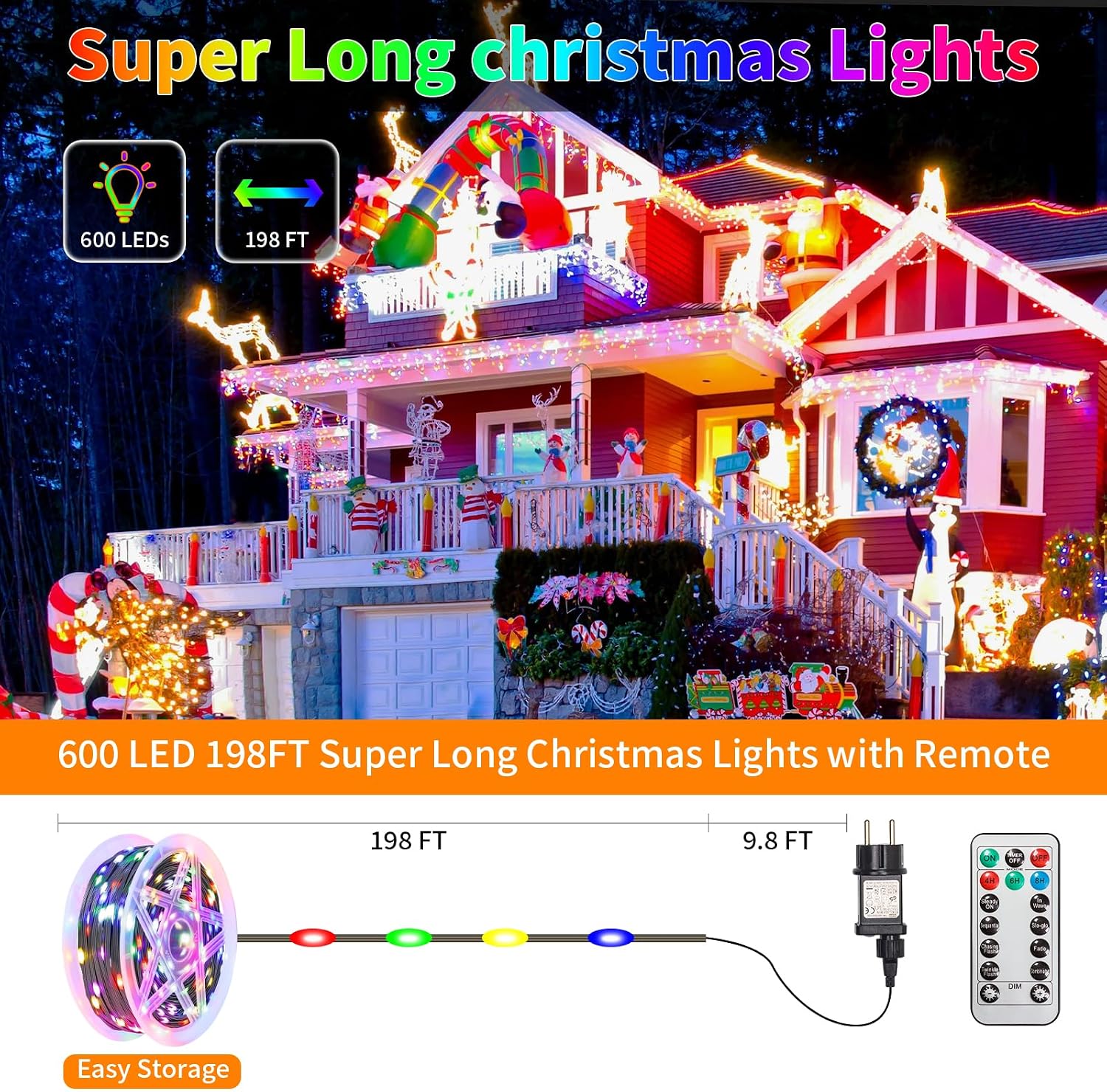 Detalle 2 de LED-Lichterkette außen 600 LEDs 60 m
