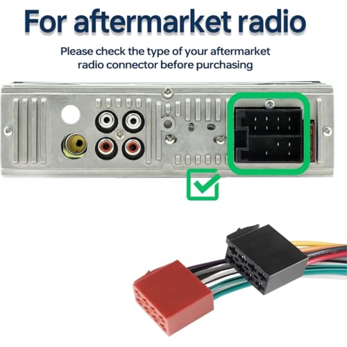 Thumbnail 5 de ACMEROTA juego de conectores ISO para radio de coche (adaptador DIN, 2x8 pines/16 pines, extremos de cable sueltos)