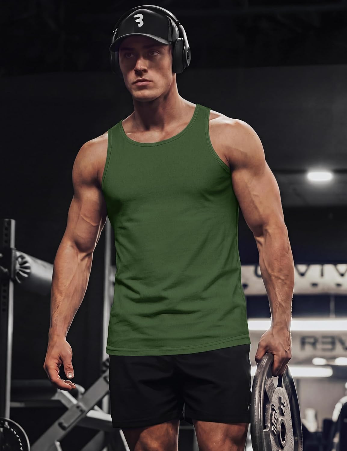 Detalle 2 de TACVASEN Tank Top Herren – 100% Baumwolle, Ärmellos, flexibel & atmungsaktiv