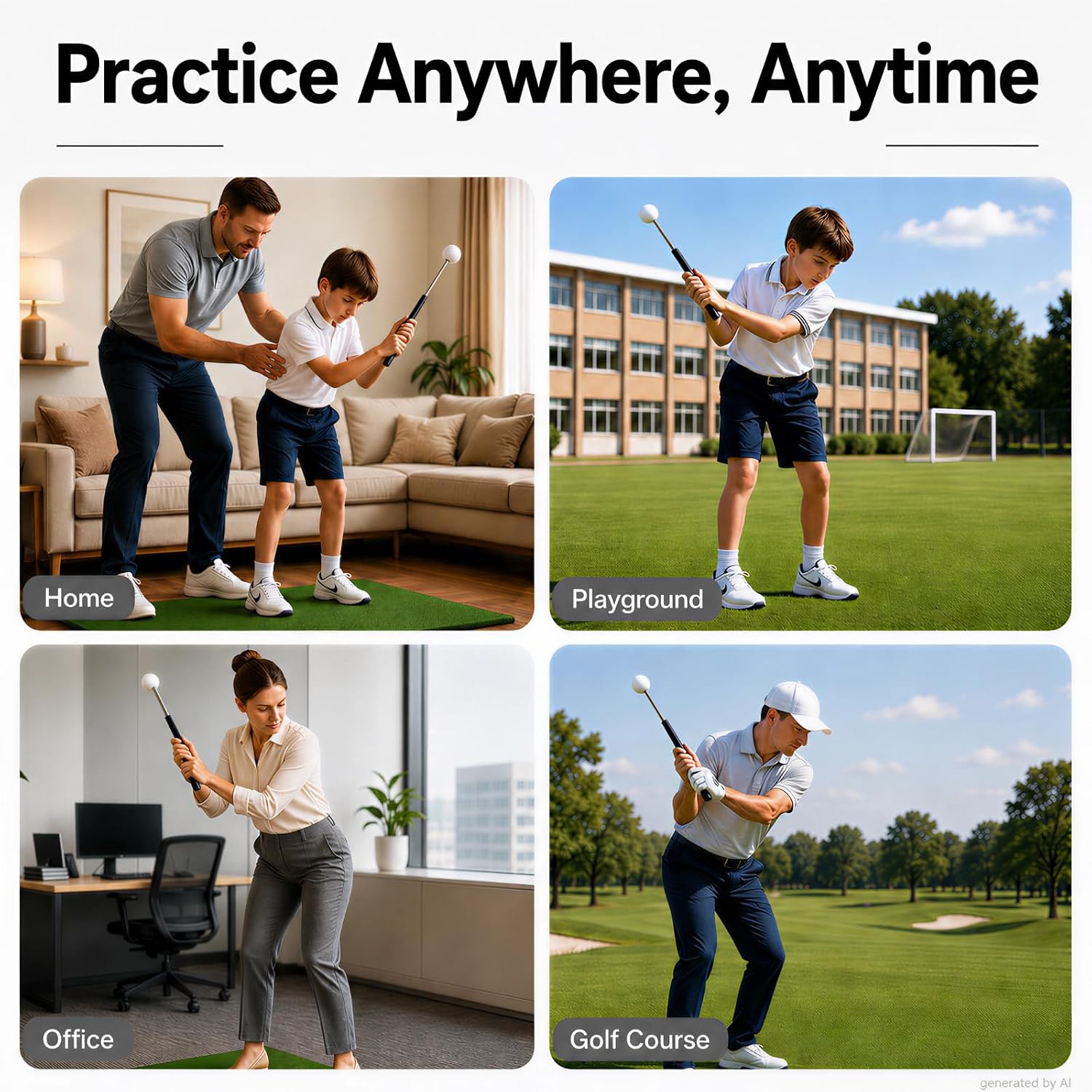 Thumbnail 6 de ECOSEVEN Golf Swing Trainer, Right-Handed