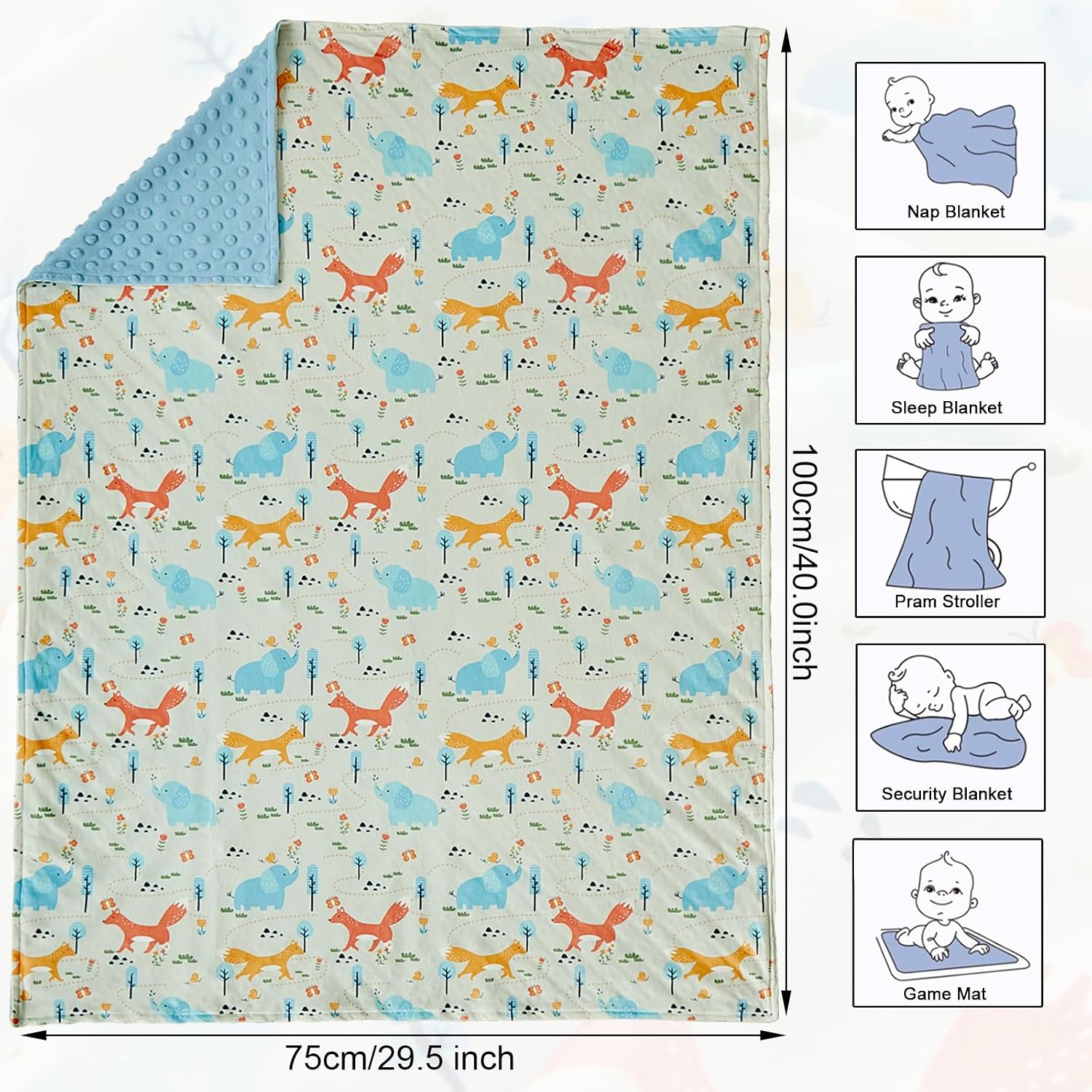 Detalle 1 de Baby butterfly swaddle blanket 75 x 100 cm
