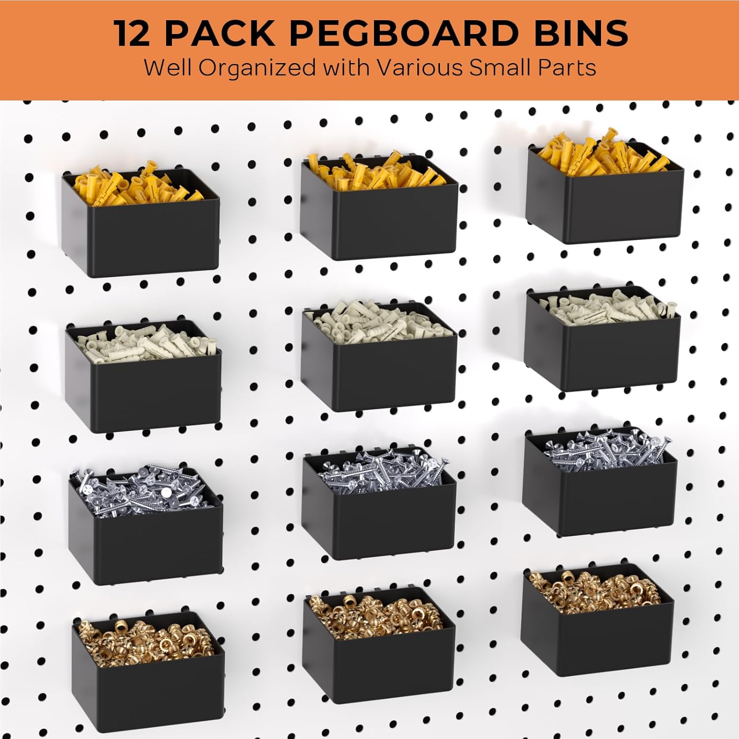 Detalle 2 de INCLY NC-105 Pegboard Organizer Kit, 278 Pieces with Hooks and Bins