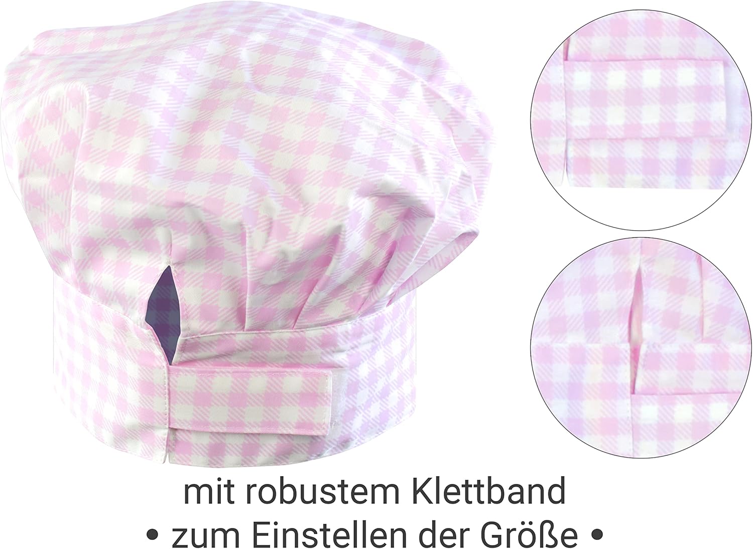 Thumbnail 3 de Emily 1428.2002 – Lot de 3 Casquettes de Cuisine avec Tablier et Gant pour Enfant, Motif Carreaux, Kitchen Princess, Small (3-6 ans)