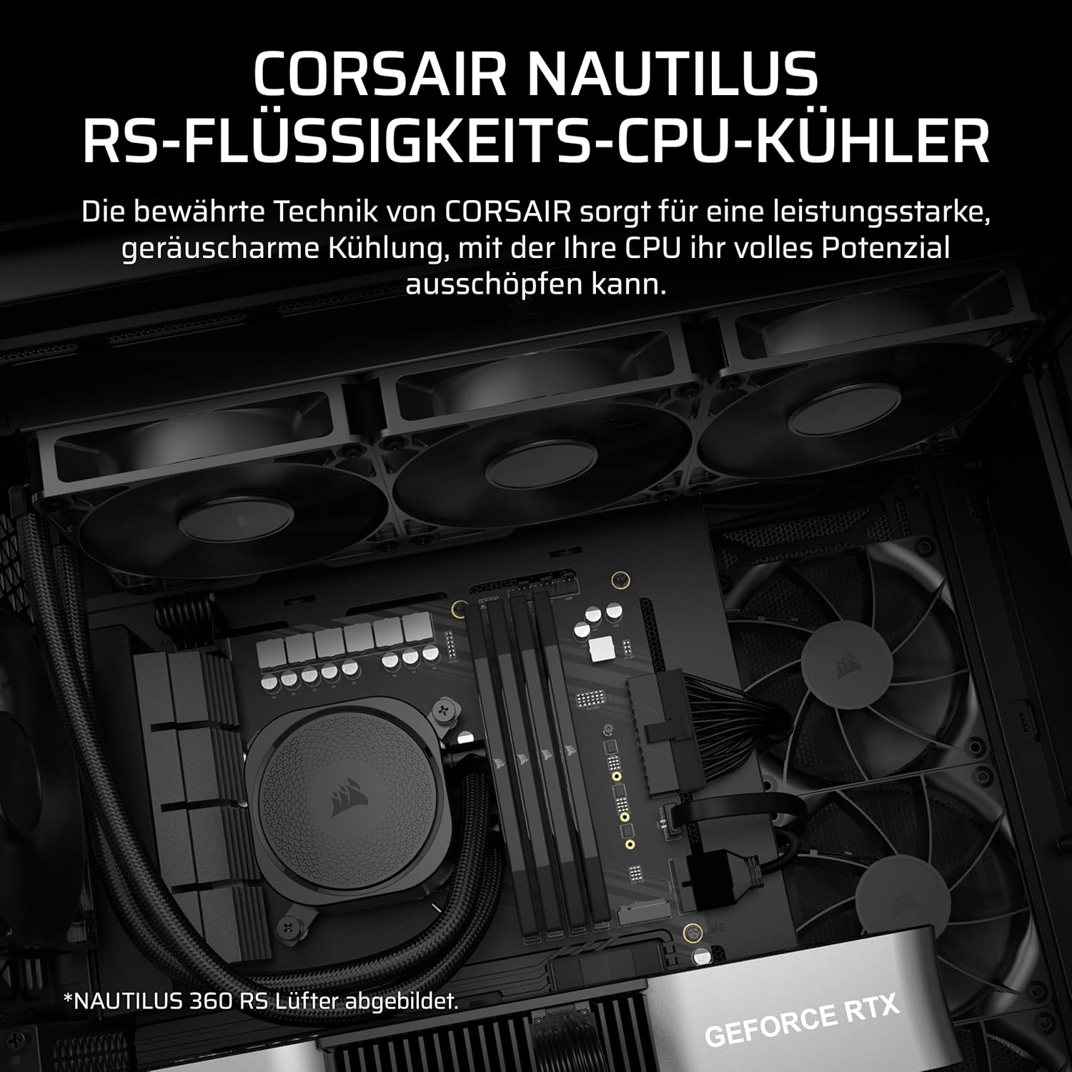 Thumbnail 1 de Corsair Nautilus 240 RS AIO-Wasserkühlung (240 mm) für CPU – leise, direkter Mainboard-Anschluss, LGA 1851/1700 & AM5/AM4