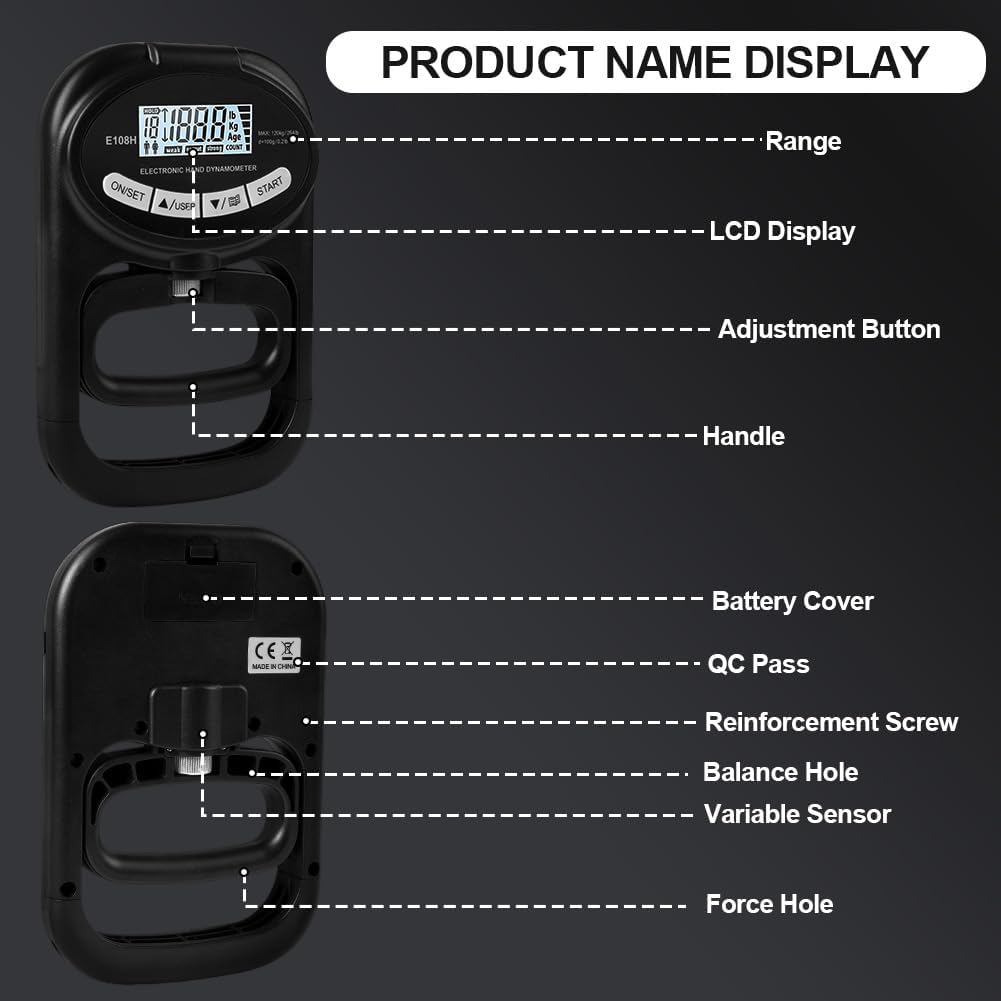 Thumbnail 2 de OSDUE electronic grip strength meter 120 kg