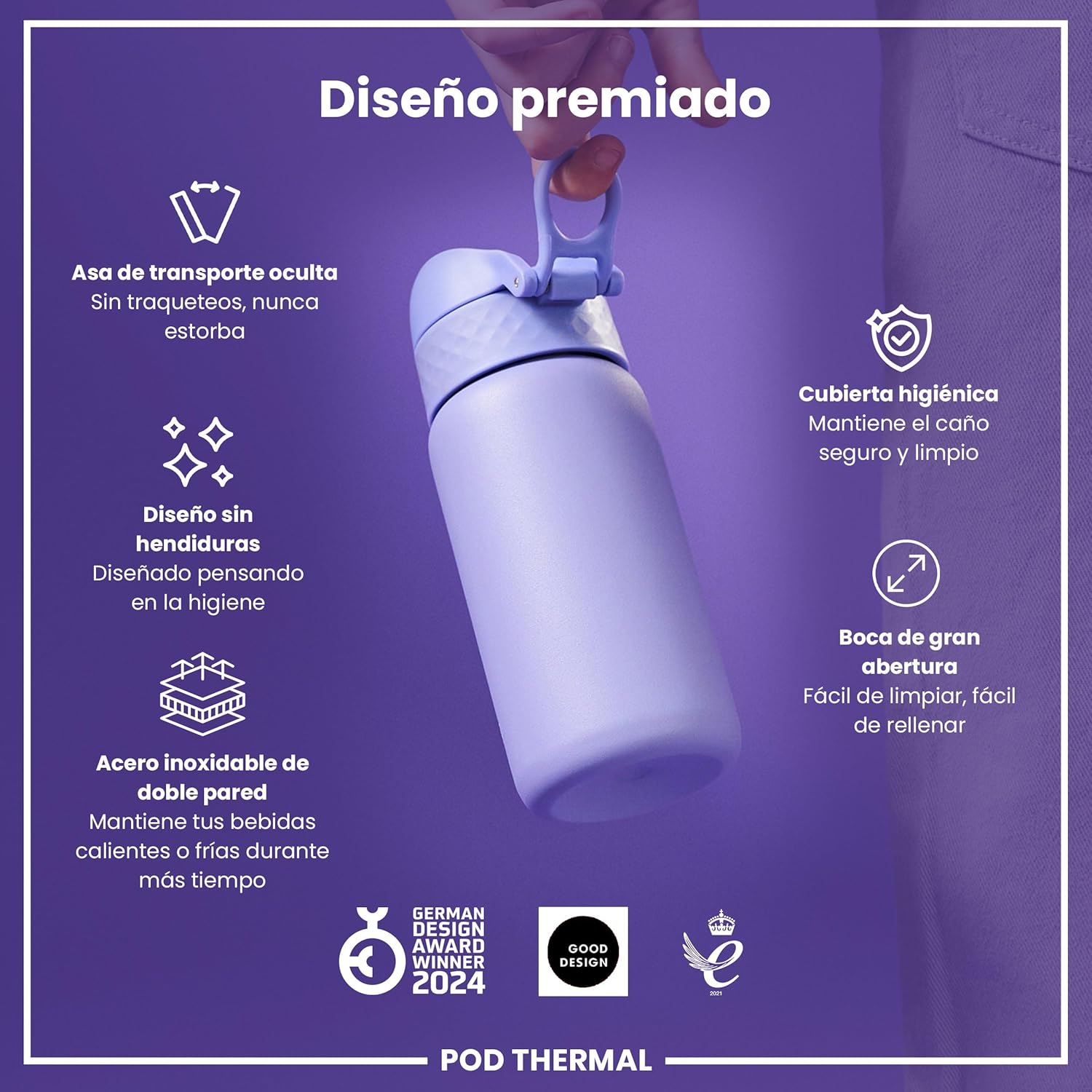 Thumbnail 6 de ION8 Botella Térmica Agua Niños 🧊, 320ml, Sin Fugas, Fácil Abrir