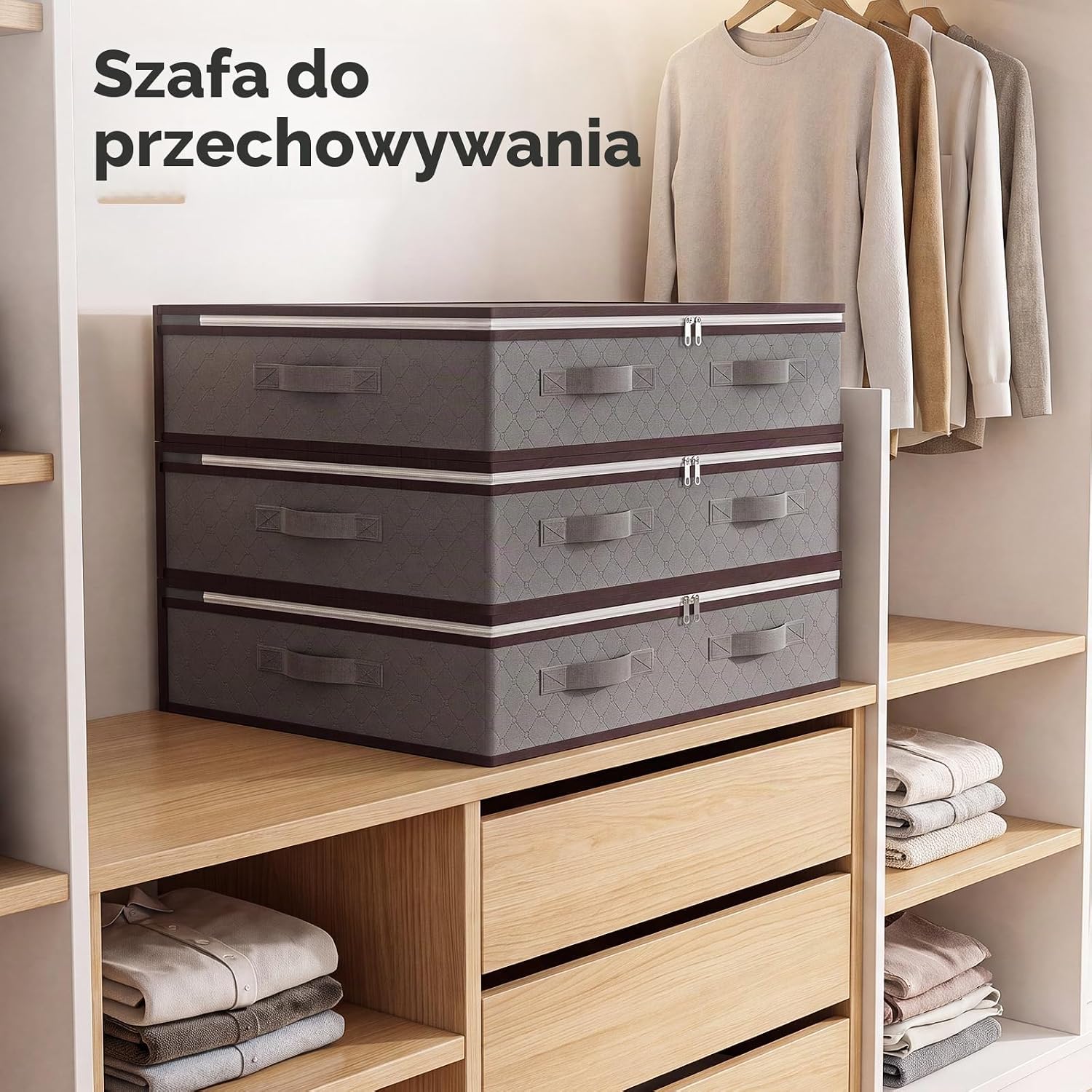 Detalle 2 de JAECU CD40-2 – 2 składane pojemniki 40 l na ubrania, z oknem