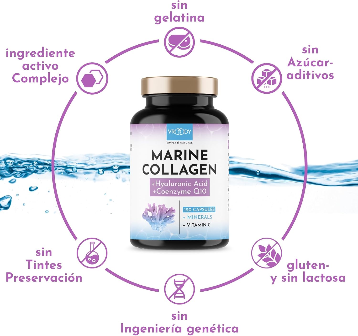 Detalle 2 de VROODY Colágeno Marino 1000 mg