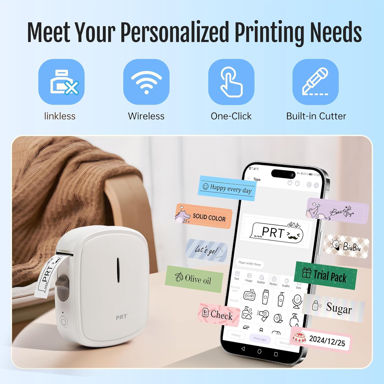 Thumbnail 1 de PRT Label Maker Portable Bluetooth Label Printer 📷