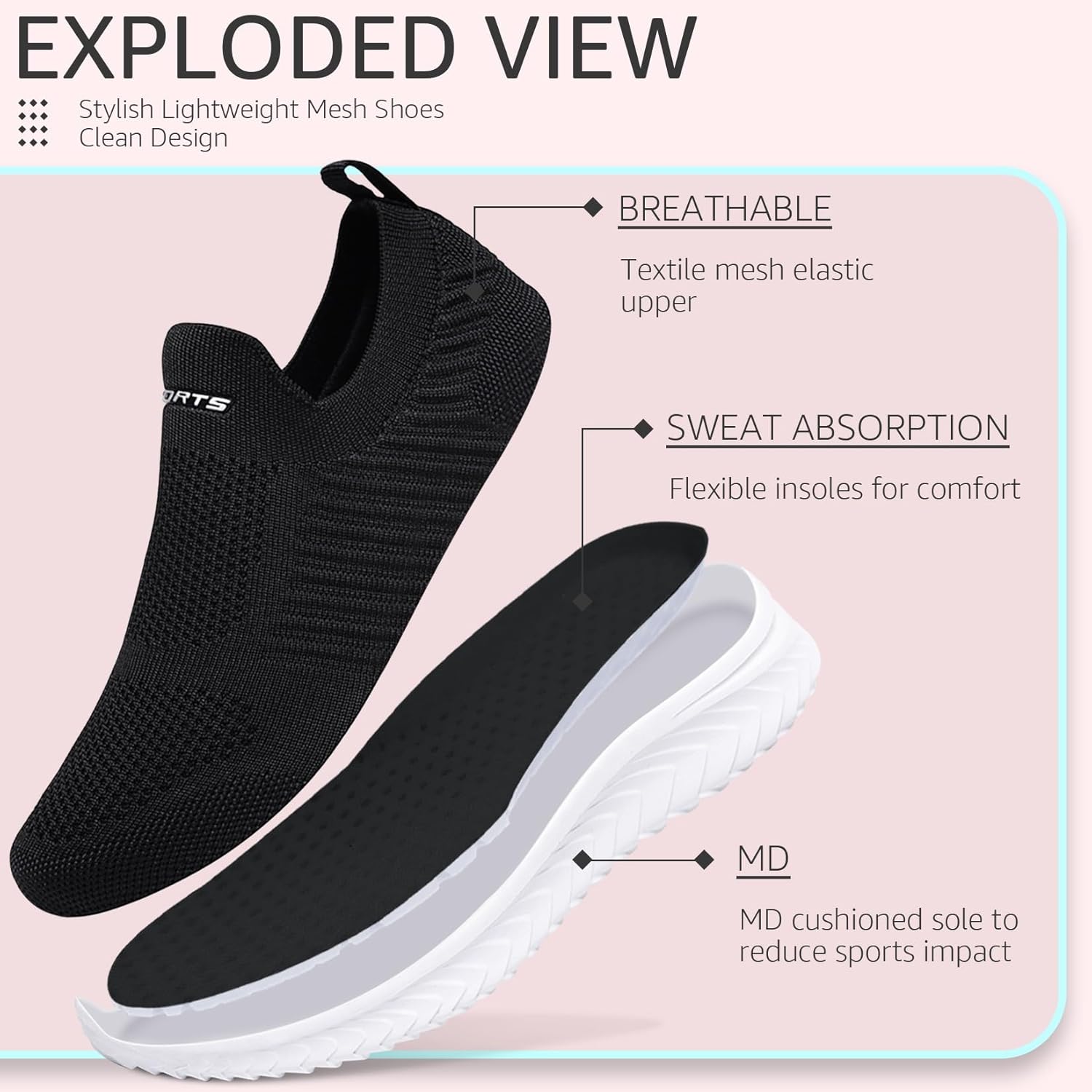Thumbnail 1 de Littleplum Damen Sneaker atmungsaktiv – leichte Turnschuhe für Alltag, Spaziergänge & Fitness