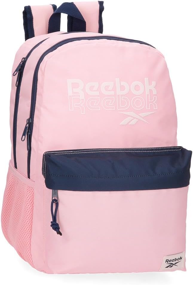 Detalle de Zaino Reebok Sidney – modello scuola, blu e rosa, poliestere, spallacci ergonomici imbottiti