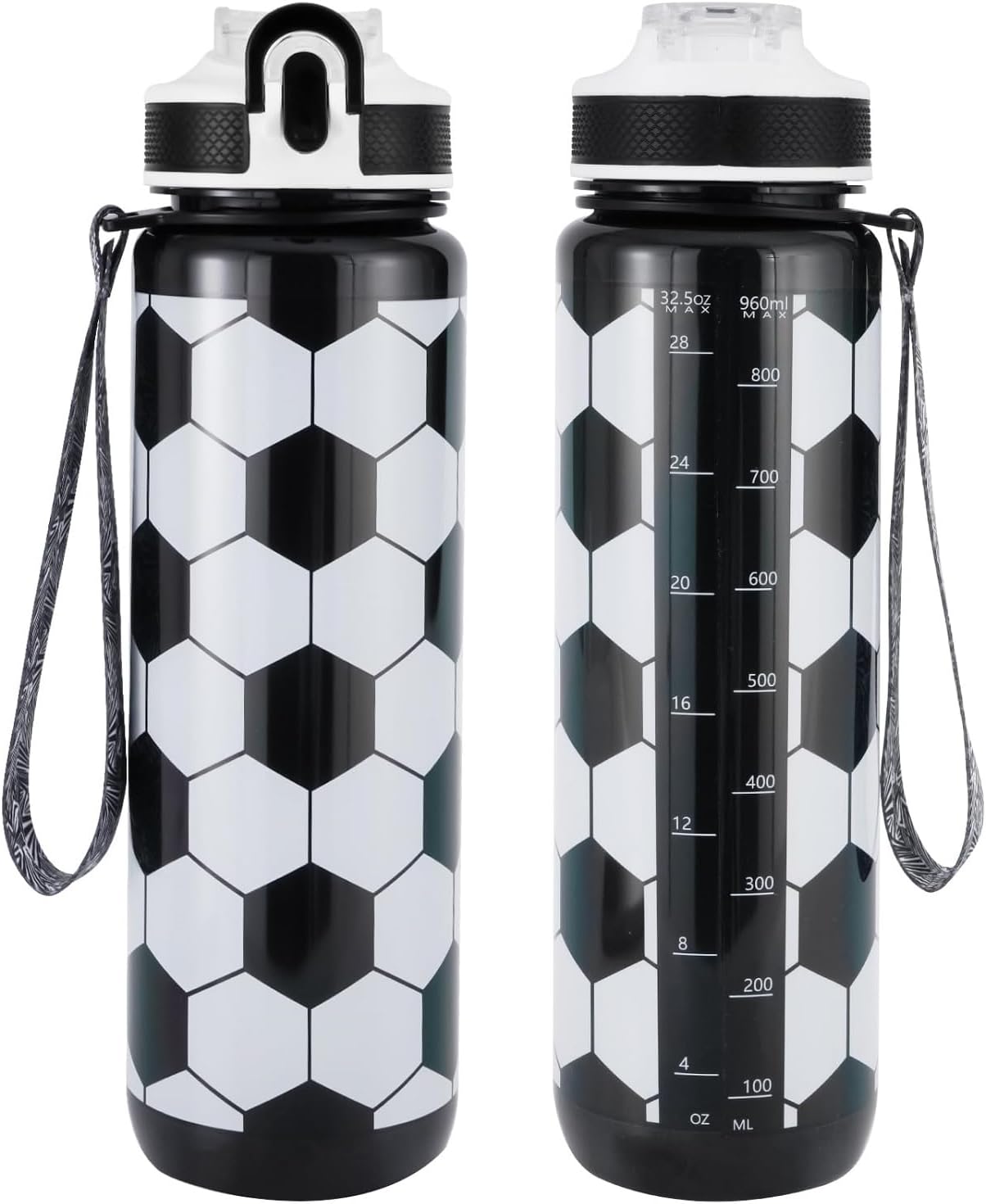 Detalle de NAVTUE Trinkflasche 1L – robuste Wasserflasche mit Strohhalm, Zeitmarkierungen und 360° Auslaufschutz