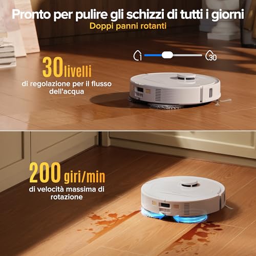Detalle de roborock Qrevo S Pro: Robot Aspirapolvere Lavapavimenti con Lavaggio Panno a 75°C