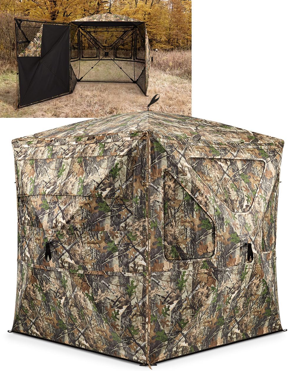Detalle de TIDEWE 360° See Through Hunting Blind, Pop-Up 3–4 Person Ground Blind