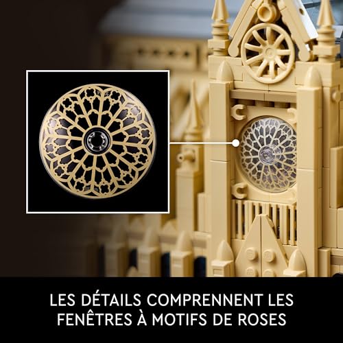 Detalle de LEGO Architecture Notre-Dame de Paris (21061) – Maquette pour adultes, voyage dans l’histoire de l’architecture
